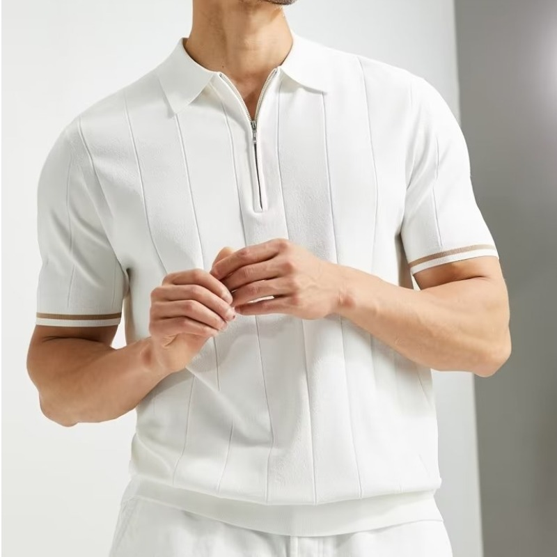 Preston Gestricktes Poloshirt mit Stickerei