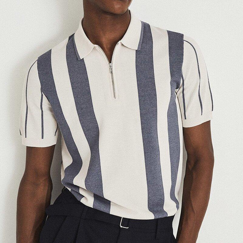 Preston Retro Poloshirt mit Reißverschluss