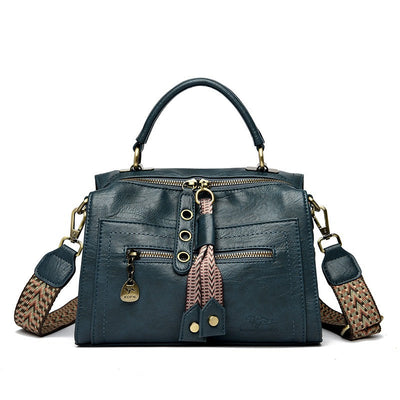 Damen-Umhängetasche aus Kunstleder mit Metallic-Details - Juliette