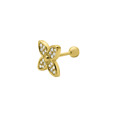 Flower Ohr Piercing 14K Vergoldet