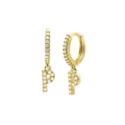 Shiny Letter Ohrringe 18K Vergoldet