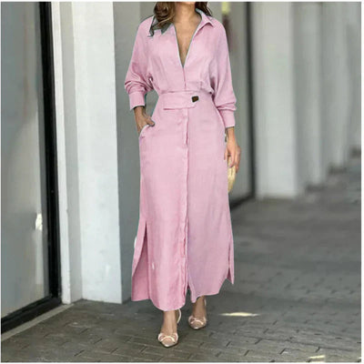 Rebecca - Langärmeliges Kleid mit verstellbarem Gürtel