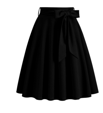 Damen A-Linien Midi-Rock mit seitlicher Schleife – hoch tailliert & stylisch