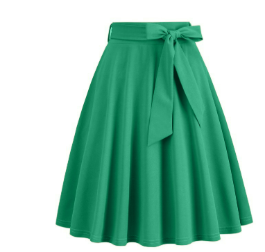 Damen A-Linien Midi-Rock mit seitlicher Schleife – hoch tailliert & stylisch