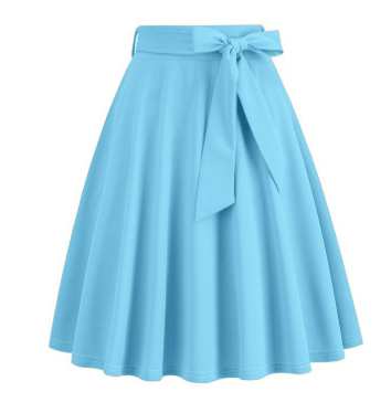 Damen A-Linien Midi-Rock mit seitlicher Schleife – hoch tailliert & stylisch