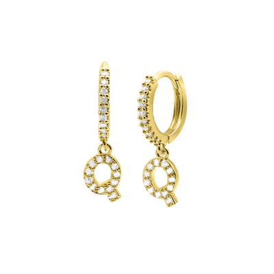 Shiny Letter Ohrringe 18K Vergoldet
