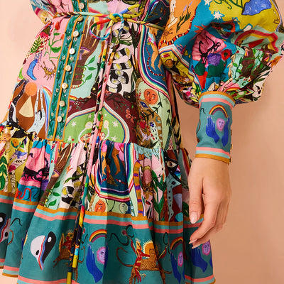 RAINA - Plissiertes Frühlingskleid