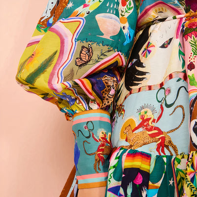 RAINA - Plissiertes Frühlingskleid