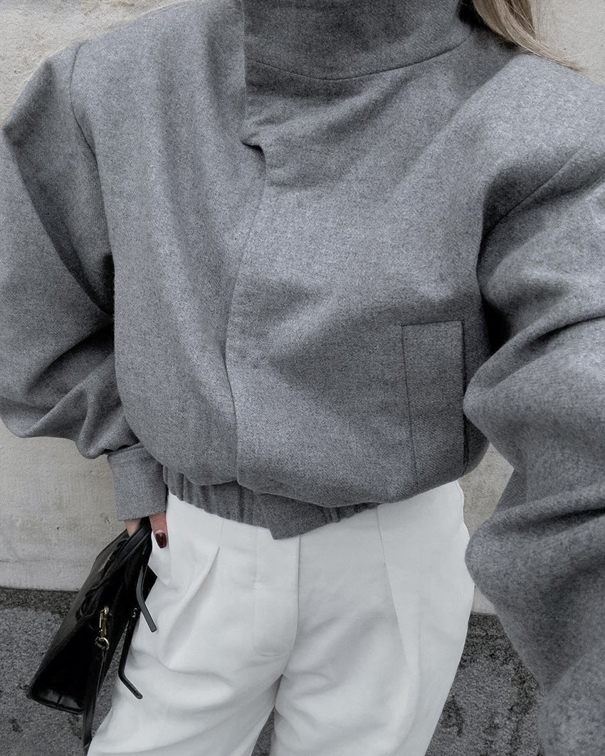 Kurze Damenjacke mit hohem Kragen - Yasmin