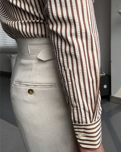 Gestreiftes Herrenhemd im italienischen Schnitt - Savino