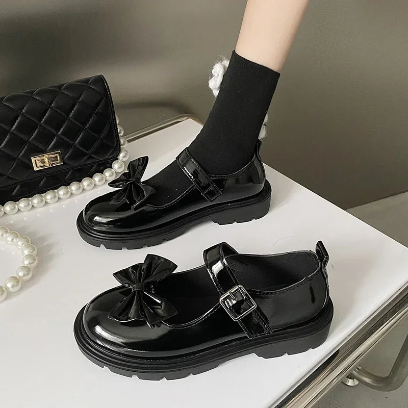 Elegante Damen Dirndl Schuhe mit Schleife - Emilia
