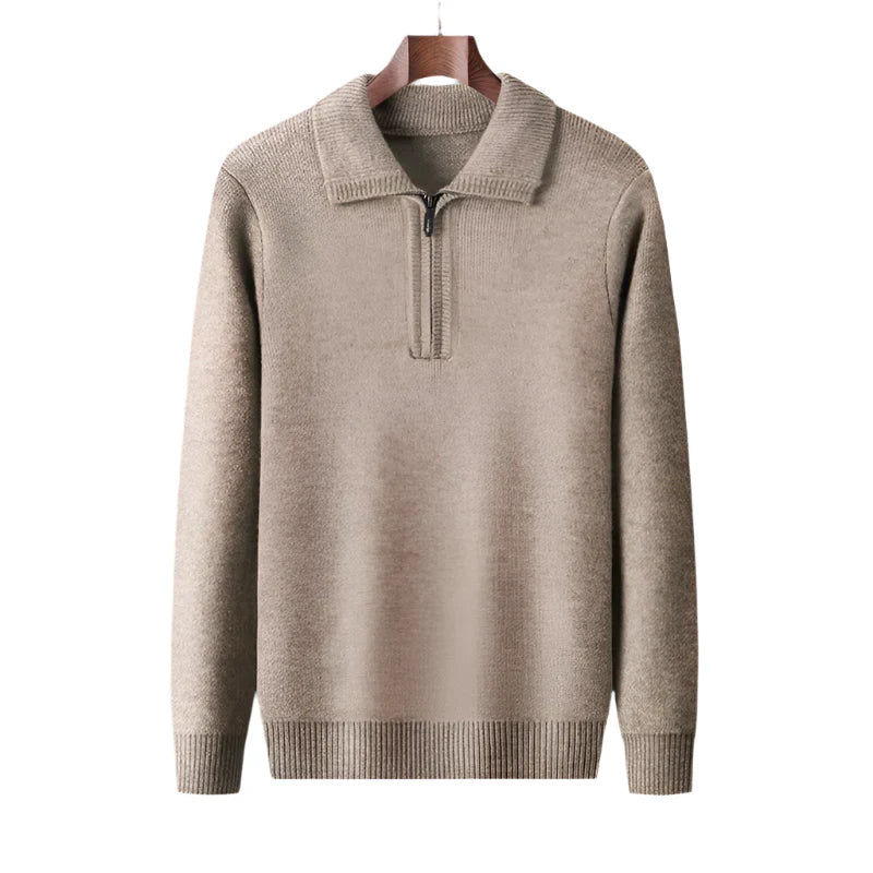 Herren Strickpullover mit halbem Reißverschluss - Lauro