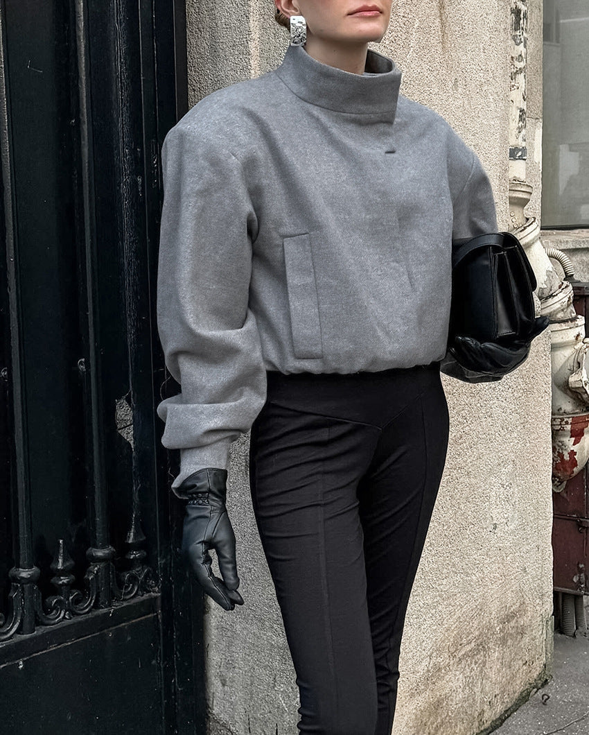 Kurze Damenjacke mit hohem Kragen - Yasmin