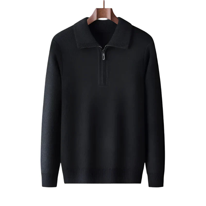 Herren Strickpullover mit halbem Reißverschluss - Lauro