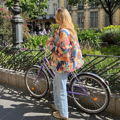 Romina - Steppjacke aus Baumwolle mit Blumenmuster
