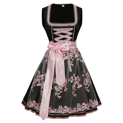 Elegantes Damen Dirndlkleid mit rosa Stickereien - Rosalia