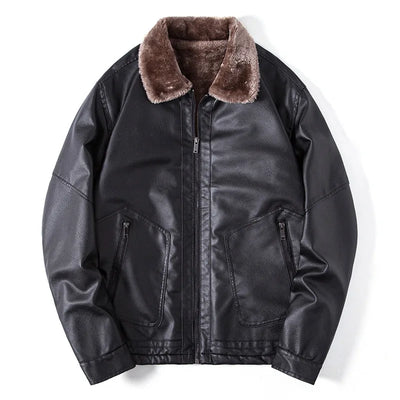 Herren Lederjacke mit Kragen - Leon