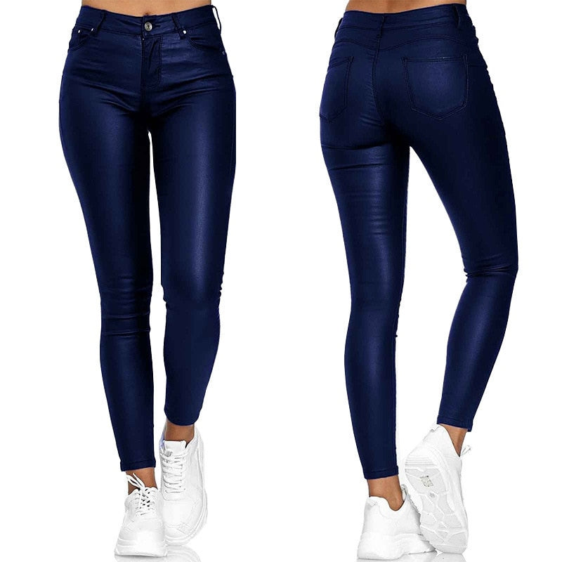 Fiamma Hosen - Vielseitige Damen High-Waist Skinny Lederhose für alle Anlässe