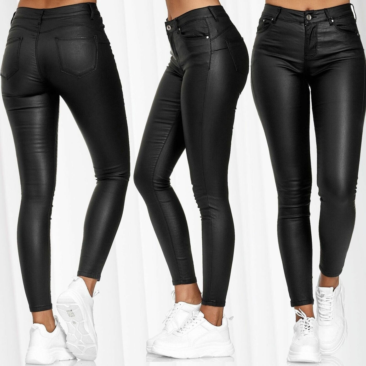 Fiamma Hosen - Vielseitige Damen High-Waist Skinny Lederhose für alle Anlässe