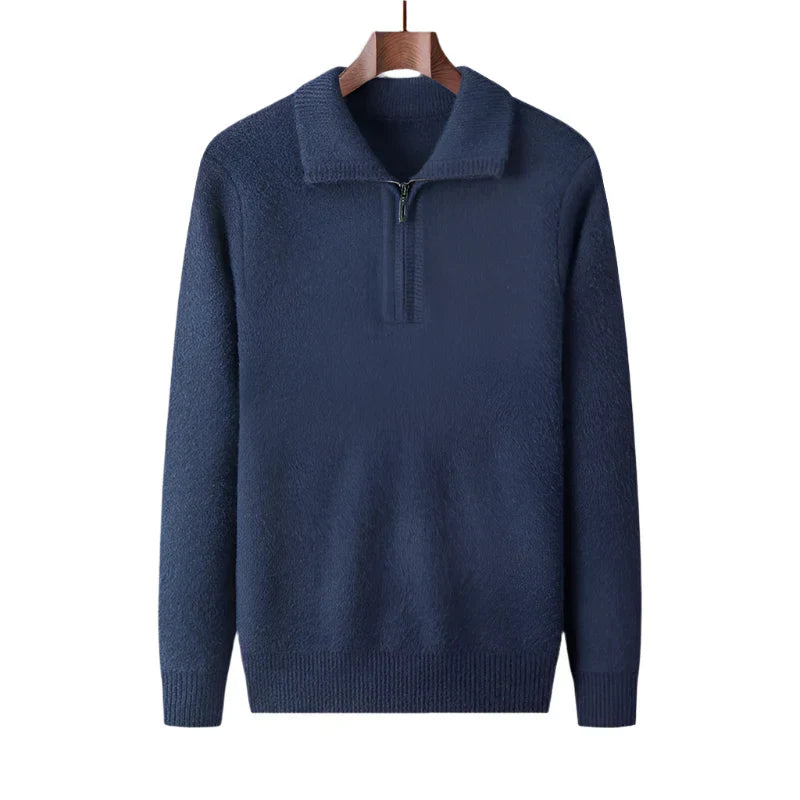 Herren Strickpullover mit halbem Reißverschluss - Lauro