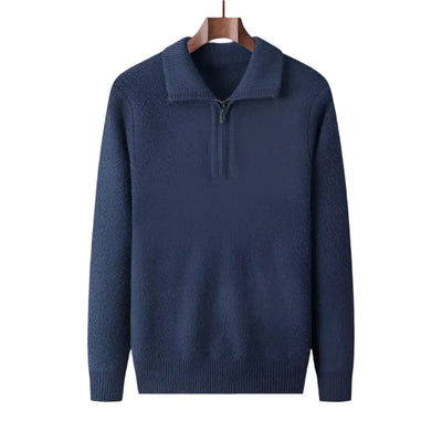 Herren Strickpullover mit halbem Reißverschluss - Lauro