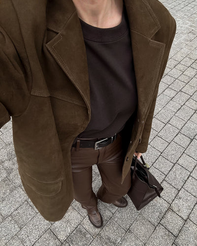 Lose Wildlederjacke mit Retro-Samtaufschlägen - Loise