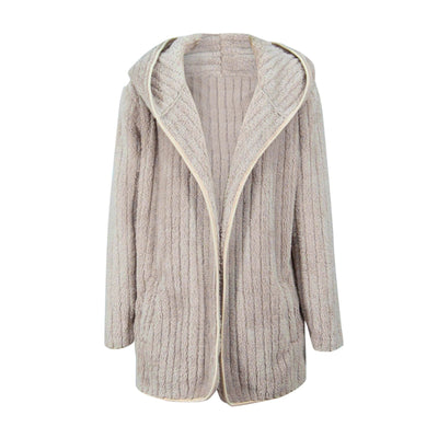 Cloe - Plüsch-Strickjacke ohne Knöpfe