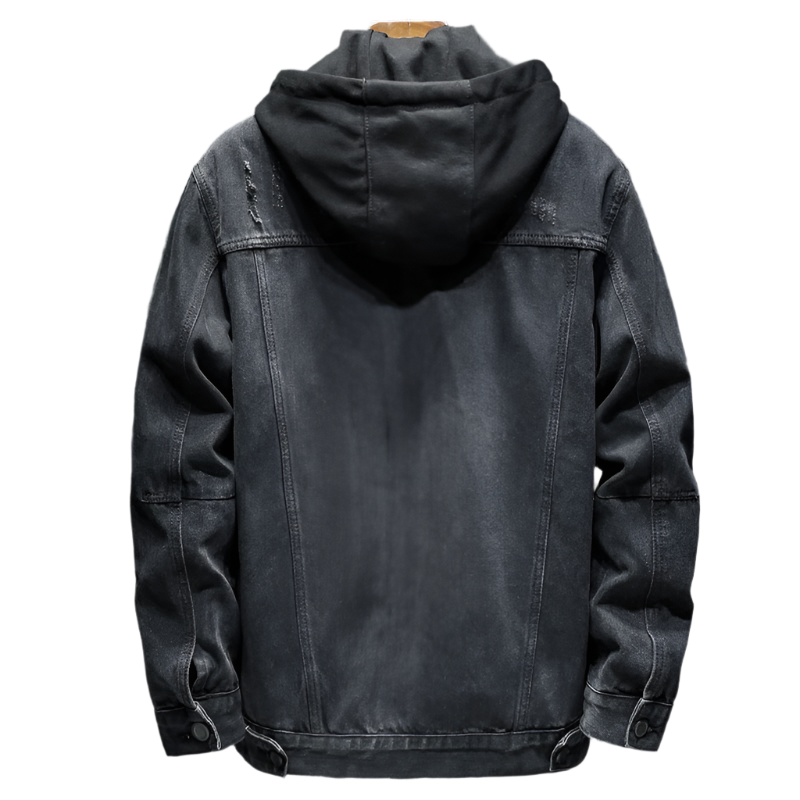 Herren Jeansjacke mit moderner Kapuze - Elrick
