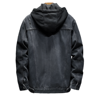 Herren Jeansjacke mit moderner Kapuze - Elrick