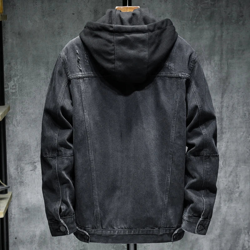 Herren Jeansjacke mit moderner Kapuze - Elrick