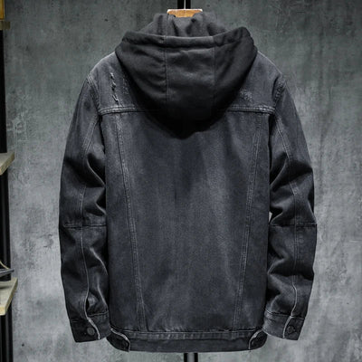 Herren Jeansjacke mit moderner Kapuze - Elrick