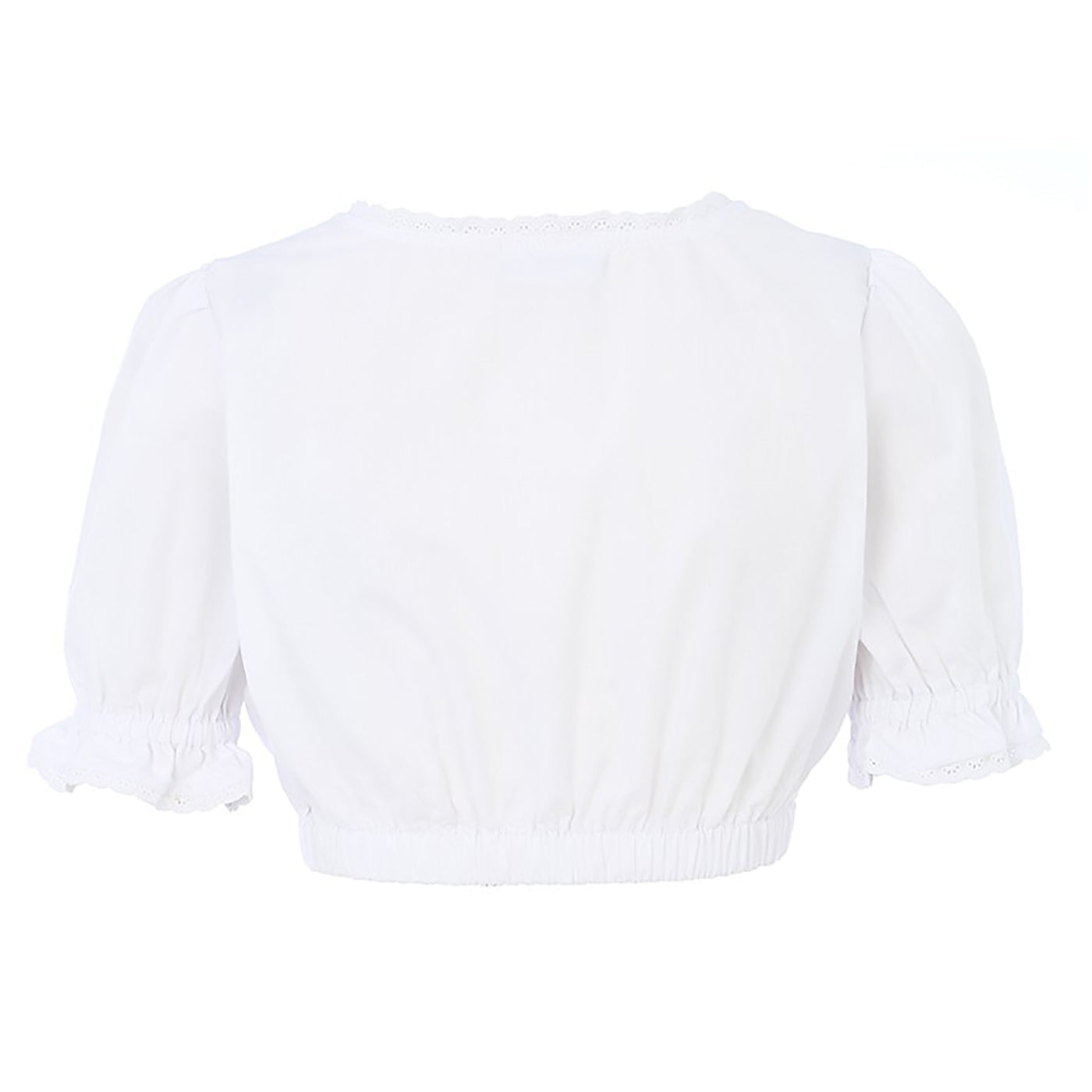 Dirndlbluse Damen Weiß Kurzarm Klassisch - Amalia