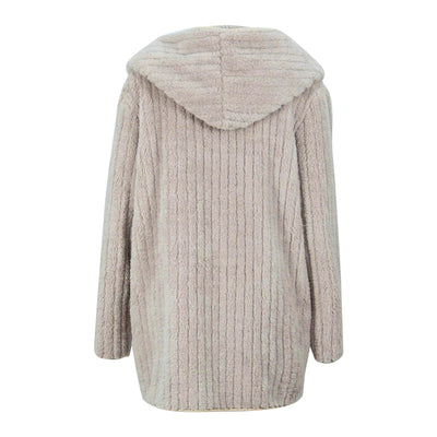 Cloe - Plüsch-Strickjacke ohne Knöpfe