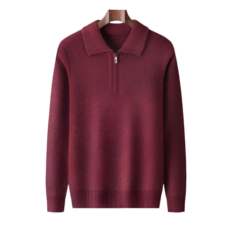 Herren Strickpullover mit halbem Reißverschluss - Lauro