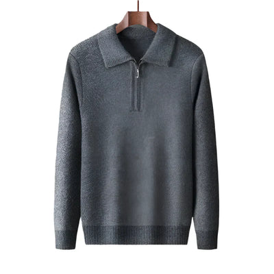 Herren Strickpullover mit halbem Reißverschluss - Lauro