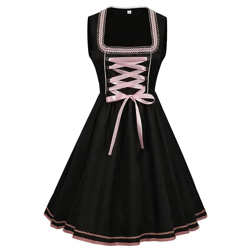 Elegantes Damen Dirndlkleid mit rosa Stickereien - Rosalia