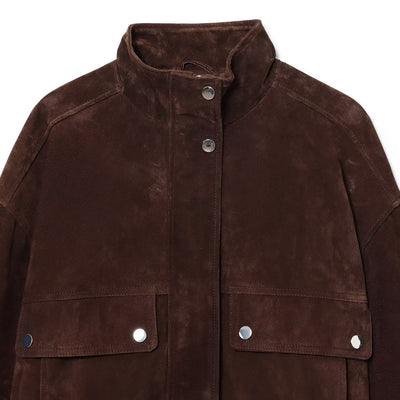 Damenjacke aus Wildleder mit Fronttaschen - Mireane