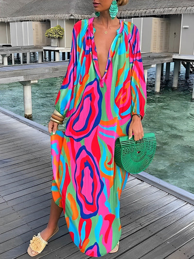 Daila Maxikleid mit böhmischem Muster