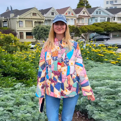 Romina - Steppjacke aus Baumwolle mit Blumenmuster