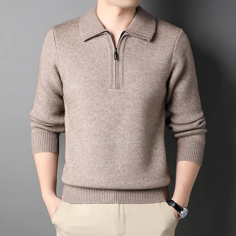 Herren Strickpullover mit halbem Reißverschluss - Lauro