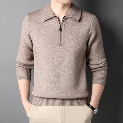 Herren Strickpullover mit halbem Reißverschluss - Lauro
