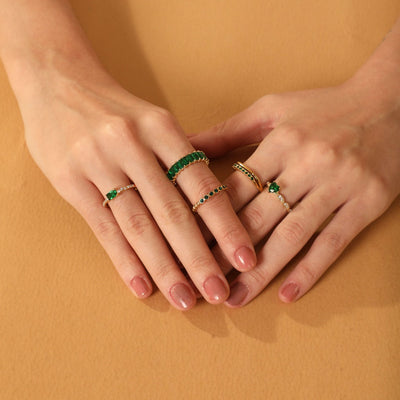 Prestige Baguette Ring 14K Vergoldet