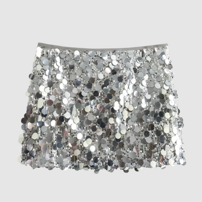 Eleganter Minirock mit funkelnden Pailletten, perfekt für einen glamourösen Party-Look