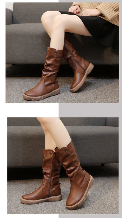 Kiara - Gepolsterte Leder-Winterstiefel 100% wasserdicht