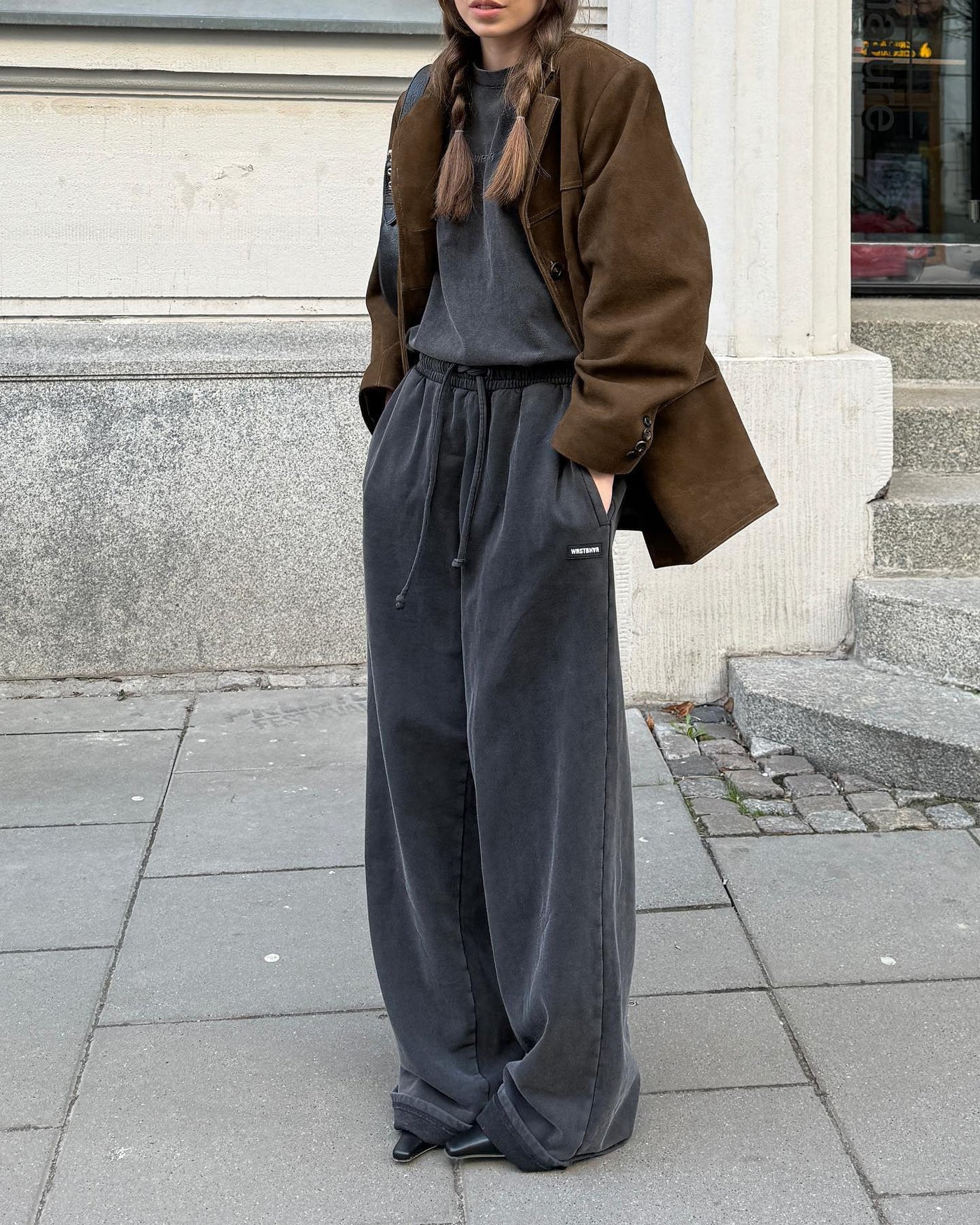 Lose Wildlederjacke mit Retro-Samtaufschlägen - Loise