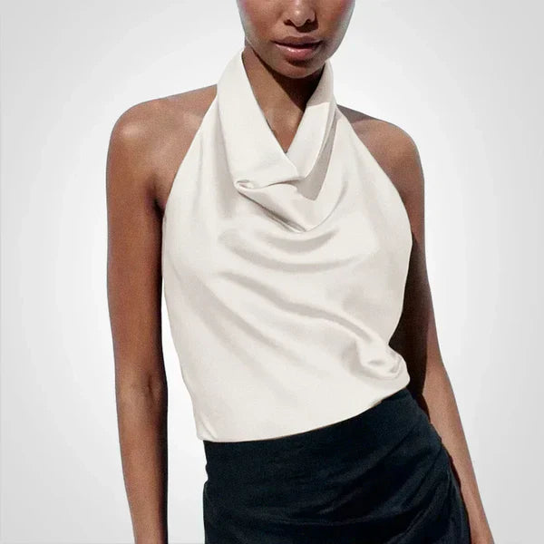 Elenoir - Satin CropTop mit Neckholder