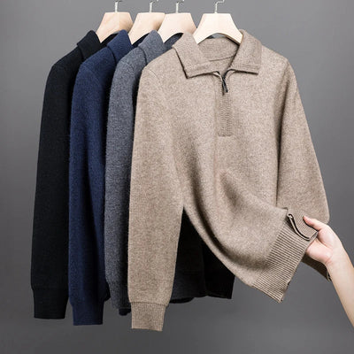 Herren Strickpullover mit halbem Reißverschluss - Lauro