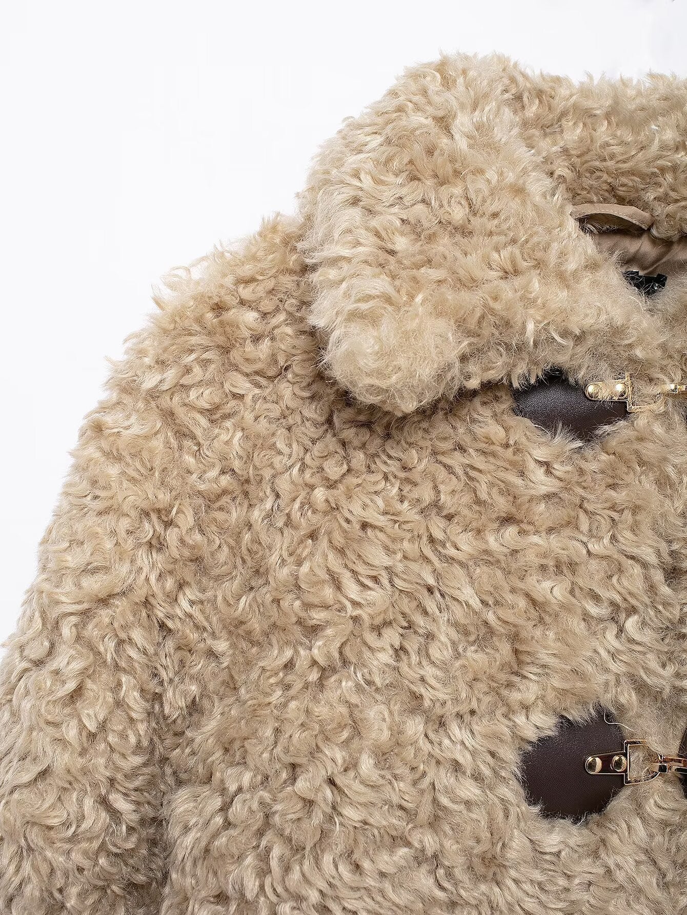 Damen-Teddyjacke mit Schnallenverschluss - Keren