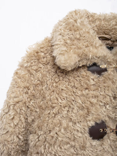 Damen-Teddyjacke mit Schnallenverschluss - Keren