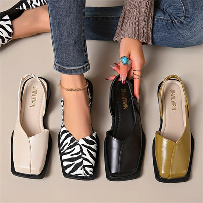 Flaches Slingback mit quadratischer Spitze - Carmen